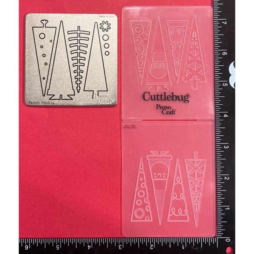 Cuttlebug Provo Craft Die & Embossing Folder Set  Christmas Treetops